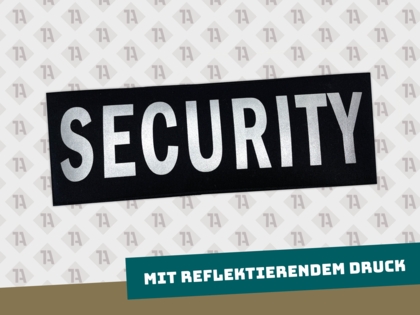 Rechteckiger gedruckter Patch Aufnäher Sicherheitsdienst schwarz Security