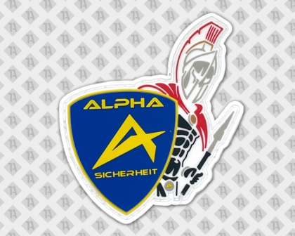 Patch Aufnäher PVC Rubber Konturgeschnitten bunt Alpha Sicherheit Sicherheitsdienste