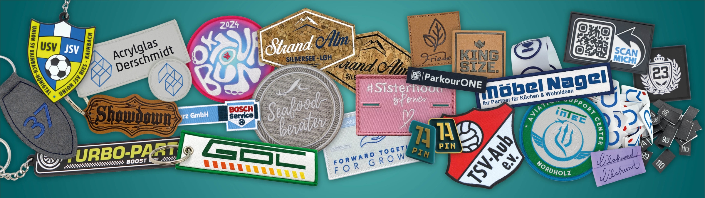 Patch Aufnäher Reseller verschiedene Farben und Formen