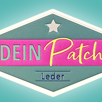 Patch Aufnäher Leder geprägt und gedruckt