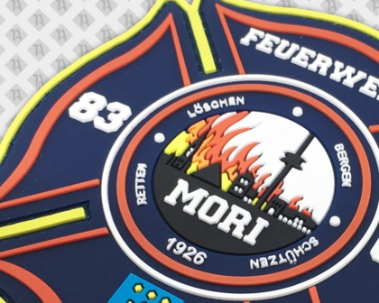 PVC Rubber Patch Abzeichen Mori bunt retten löschen bergen Feuerwehr