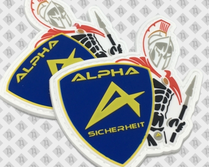 PVC Aufnäher Patch Rubber bunt Alpha Sicherheit Ritter Firmen