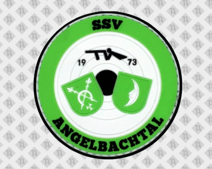 Runder PVC Rubber Patch grün weiß schwarz Angelbachtal SSV Verein